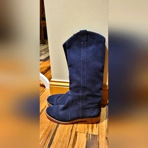 Via Spiga navy blue Suede under the knee Boots. Size 8